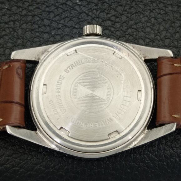 Vintage 1974 Favre Leuba Manual Mens Silver Watch W/Leather Strap - Picture 8 of 9